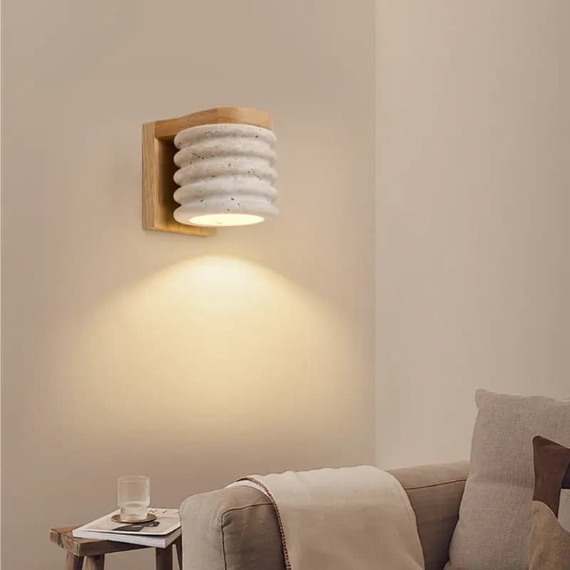 Applique da parete a LED in travertino giallo per camera da letto, comodino, soggiorno, stile Wabi Sabi, lampada per specchio da bagno, Arandela