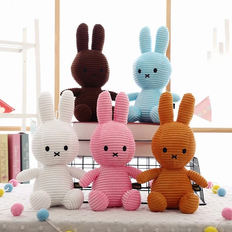 8 pollici Kawaii carino a strisce Miffy coniglio PP cotone farcito figura giocattolo bambola periferica regalo di Natale per ragazze ragazzi