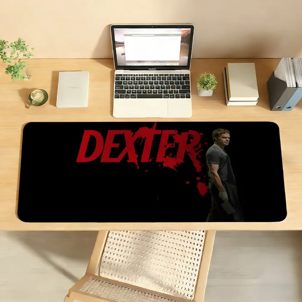 Tappetino per mouse TV Show Dexter, antiscivolo, con bordo bloccabile, per PC, laptop, accessori per ufficio, tastiera in gomma, grande, per giochi