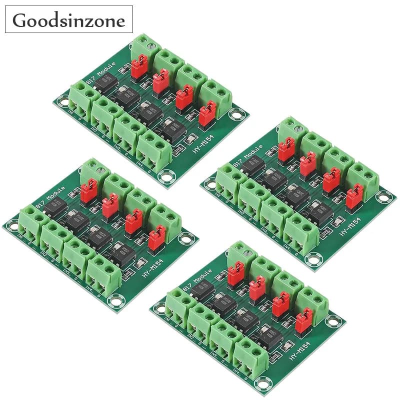 4-channel PC817 opto-double module from 4 pieces - Photoelectrically isolated voltage converter board for microcontroller and signal control