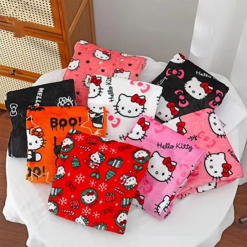 Pantaloni Pigiama Spessi Sanrio Hello Kitty, Pantaloni Morbidi in Flanella per Casa, Tessuto Elasticizzato, Abbigliamento Casual Caldo con Cartoni Animati per Donne