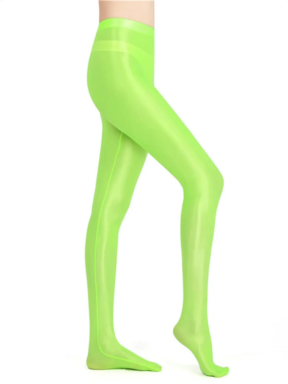 Pantaloni a matita lucidi da donna Sexy olio elastico lucido stretto liscio vedi attraverso il pacchetto Leggings dell'anca collant senza cuciture trasparente colore caramella
