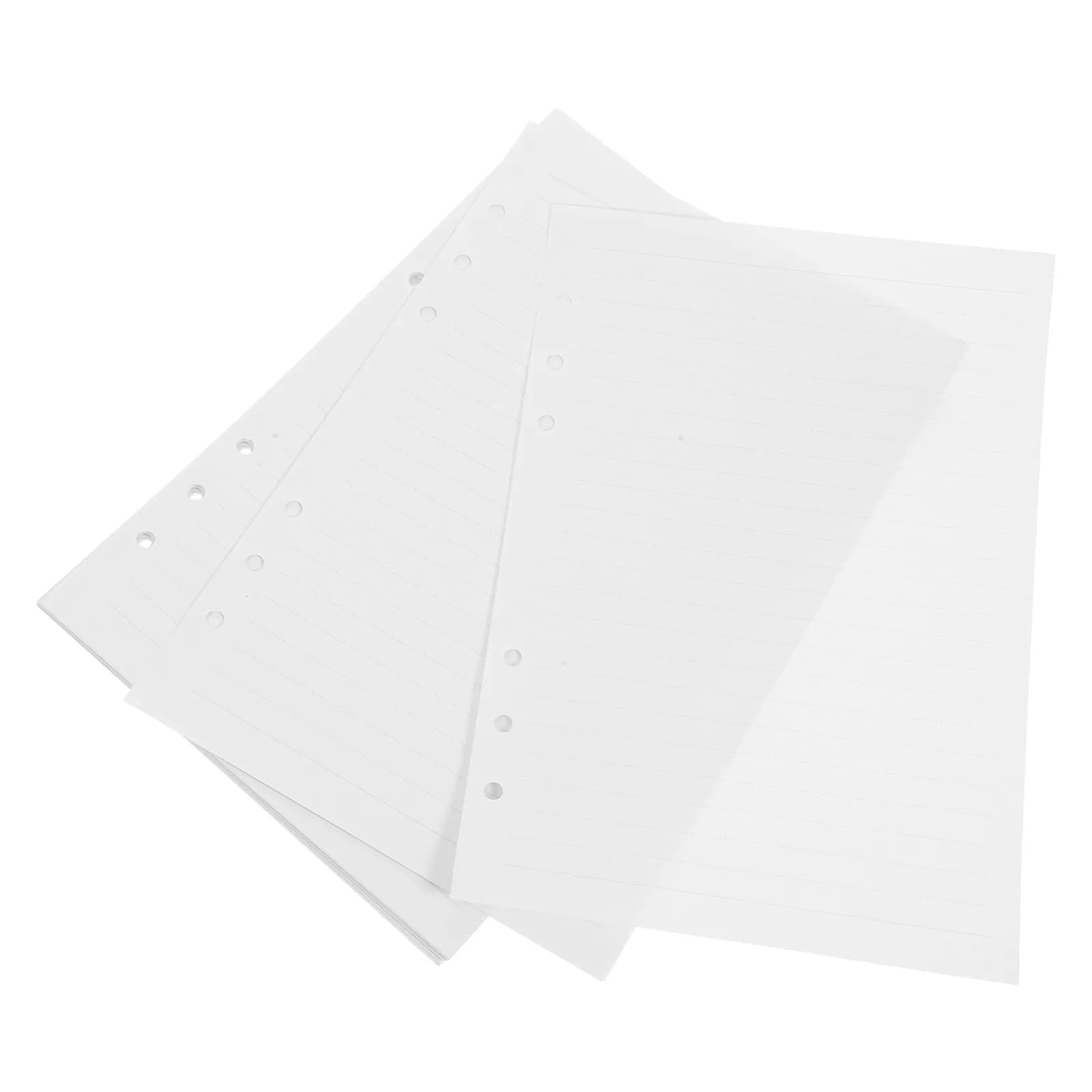 80 fogli di carta di ricambio a fogli mobili per quaderni, inserti per agenda spessi e resistenti, carta a 6 fori adatta per scrivere e dipingere