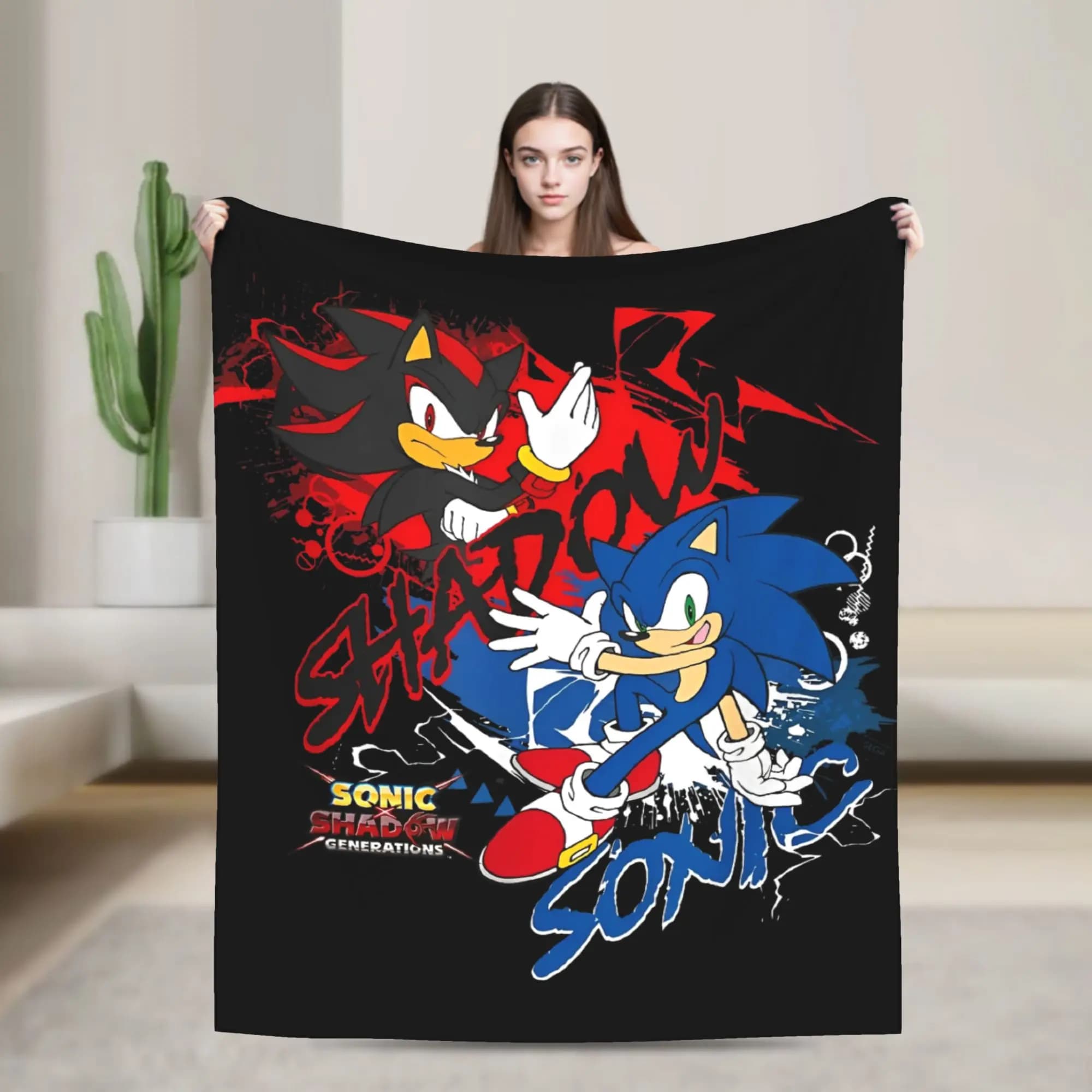 Shadow The Hedgehog Blanket Cover Flannel Throw Blankets Summer Air Conditioning Portable Ultra-Soft Warm Bedspreads