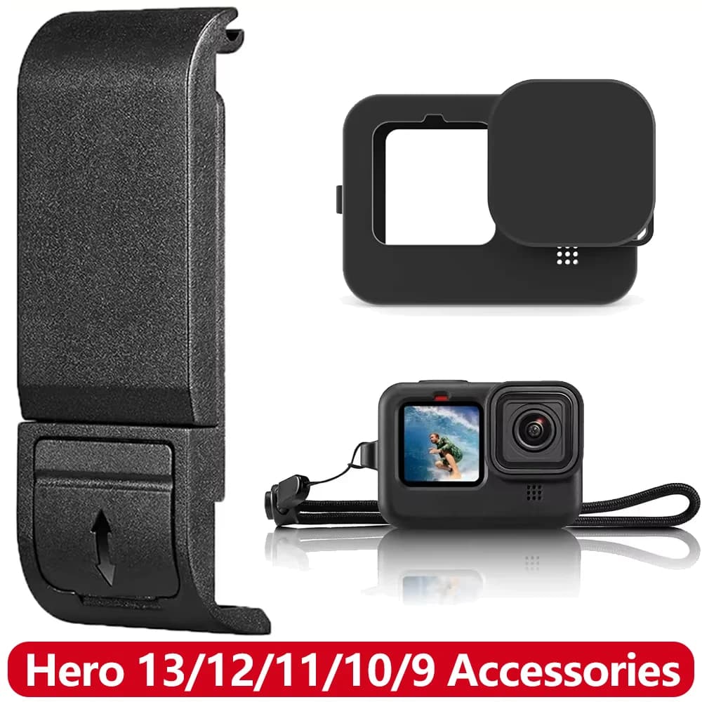 Hero 13/12/11/10 Sostituzione Porta Laterale Coperchio Della Batteria Custodia protettiva In Silicone per GoPro 13 12 11 10 9 Action Camera Accessori