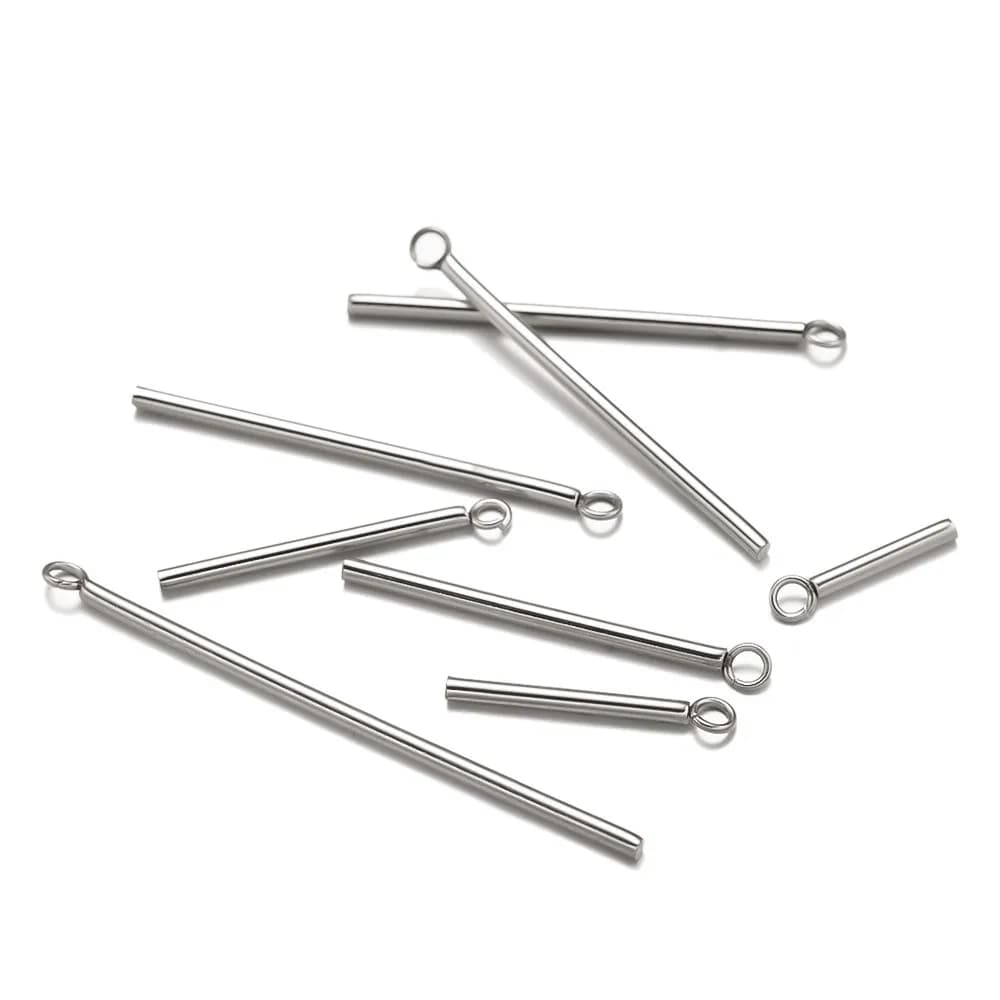20 pcs 10/15/20/25/30/35/40mm straight cylindrical stainless steel tube for diy earrings necklace jewelry pendant making results