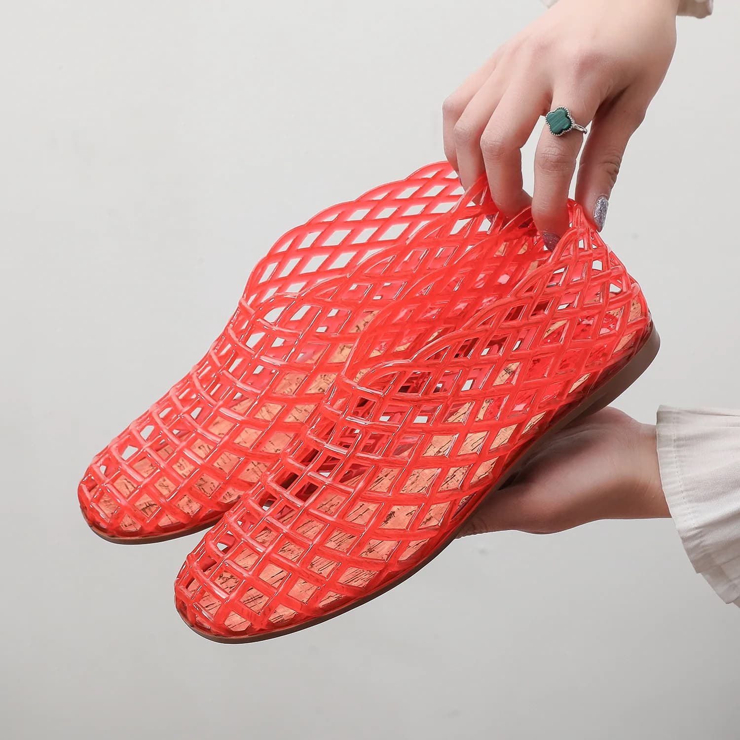 Nuovi Sandali Donna 2026 in PVC Morbido Traspirante con Cut-out, Scarpe Estive Basse a Punta Chiusa, Modello Street Flat