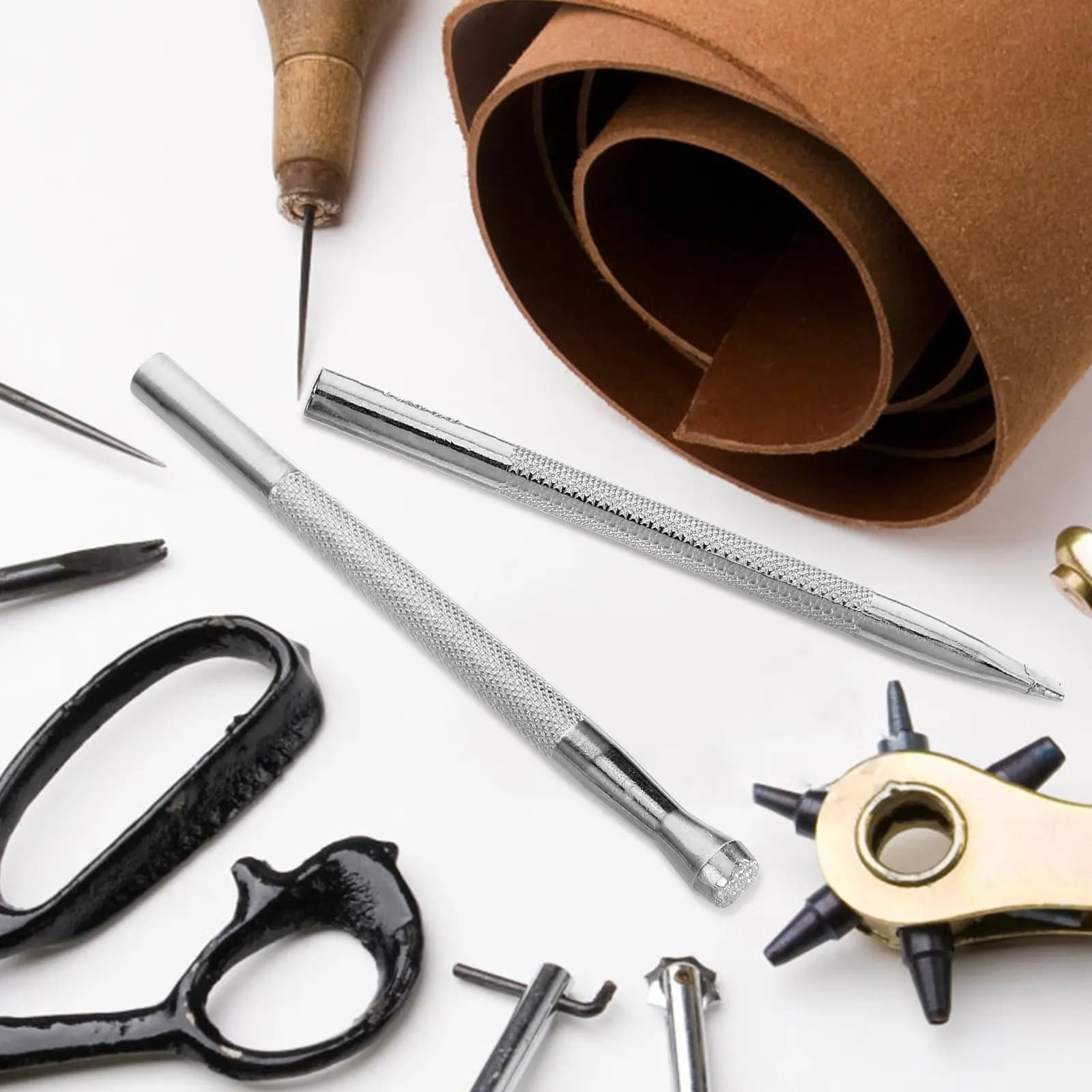 Set di 3 Pezzi di Strumenti per Stampaggio su Metallo, Kit di Impugnature per Stampaggio a Pressione per Scarpe, Borse, Cinture, Etichette e Forniture Artigianali
