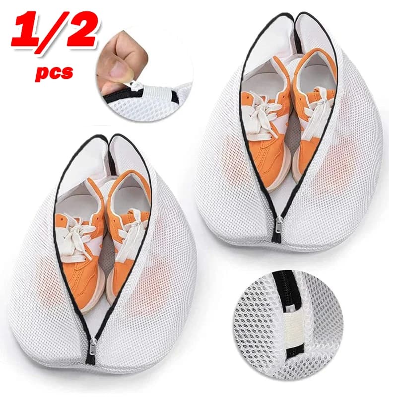 1/2pc laundry bag in net bag for washing machine shoes with hinges bags for storing travel shoes protective bag for storage box for clothes