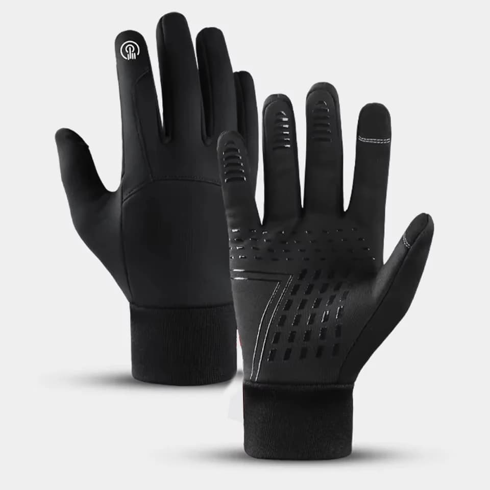 Outdoor Cycling Gloves Autumn Winter Gym Fitness Sports Running Touch Screen Hot Gloves Non-slip Motorcycle Gloves Men Black