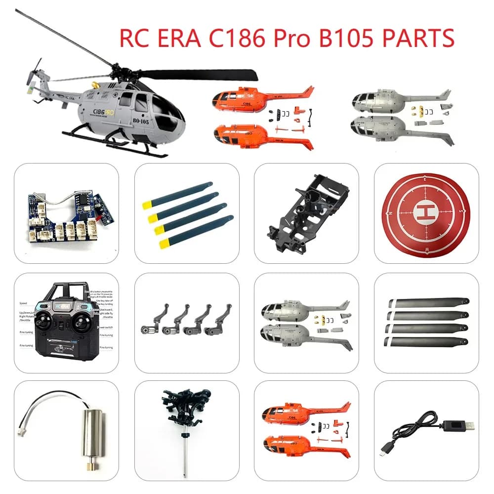 Parti dell'elicottero RC EAR C186 BO105/E120: albero principale lama dentata piatto oscillante linakge rod lama di coda servi accessori motore