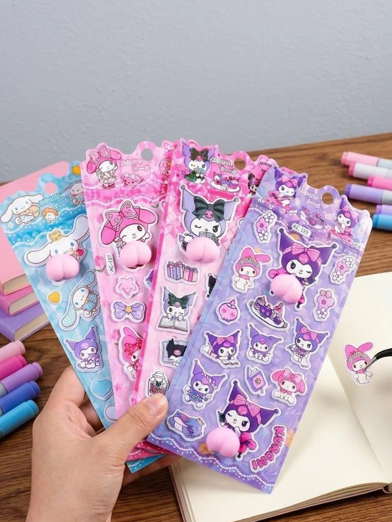 Adesivo 3D in stile giapponese Sanrio, adatto per scrapbook, agende, diari e quaderni.