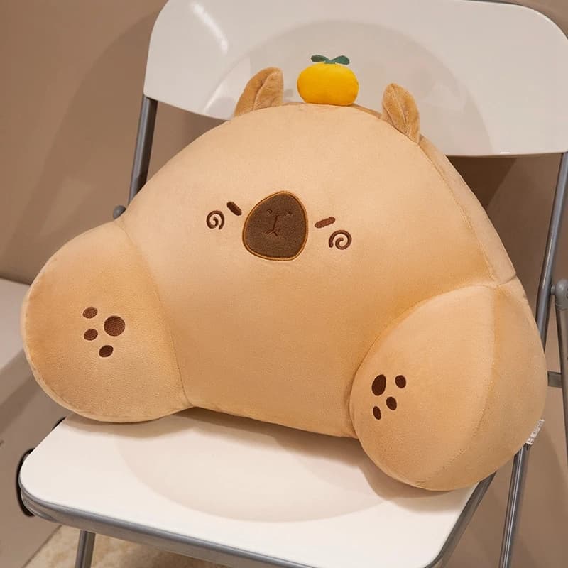 Capibara cuscino lombare peluche carino frutta arancione top morbido cuscino per bambola in cotone per divano letto scrivania da ufficio accogliente decorazioni per la casa per i bambini