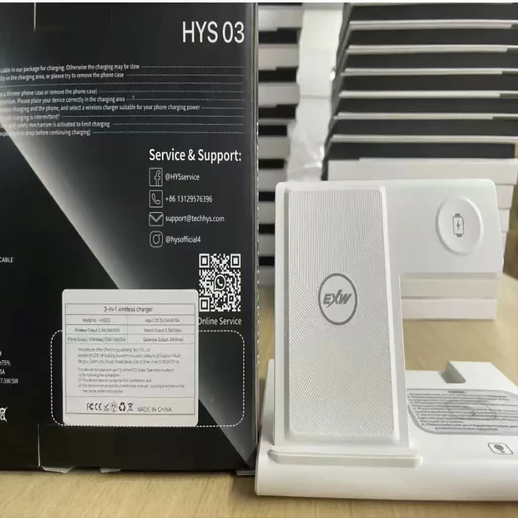 3 In 1 Foldable Charging Station Fast Wireless Charger Stand 30W LED For iPhone 16 15 14 13 12 Apple Watch 9 8 7 6 Airpods Pro