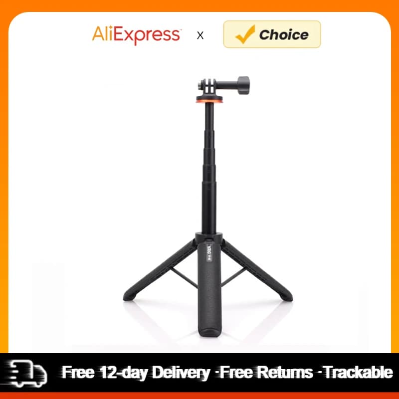 VRIG TP-08 fotocamera sportiva Selfie Stick treppiede in lega di alluminio 51cm/20,1in altezza massima sostituzione per GoPro 11/10/9 Vlog Live