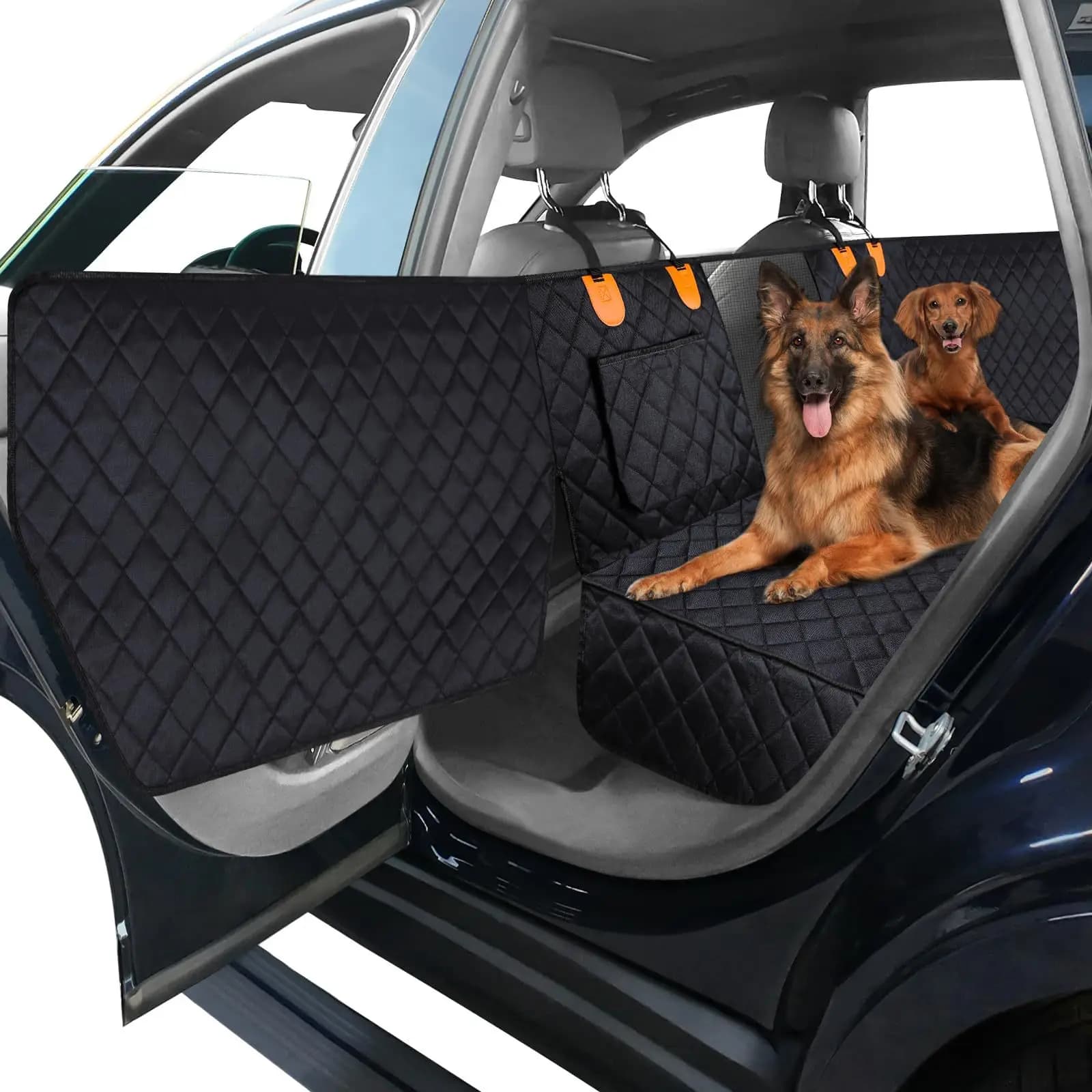 Tappetino per Auto per Animali Domestici con Protezione Bordi Porta, Cuscino per Sedile Auto per Cani con Estensione in Cartone Rigido, Essenziale per la Sicurezza degli Animali Domestici in Auto