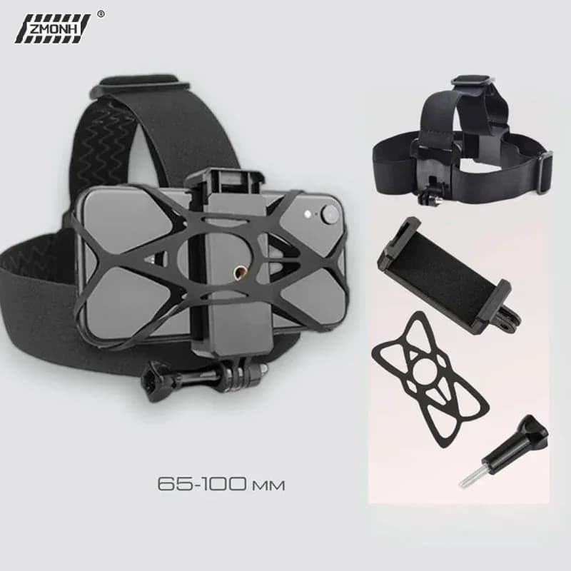 Supporto per telefono da testa per video in prima persona, fascia per la testa per smartphone e action camera