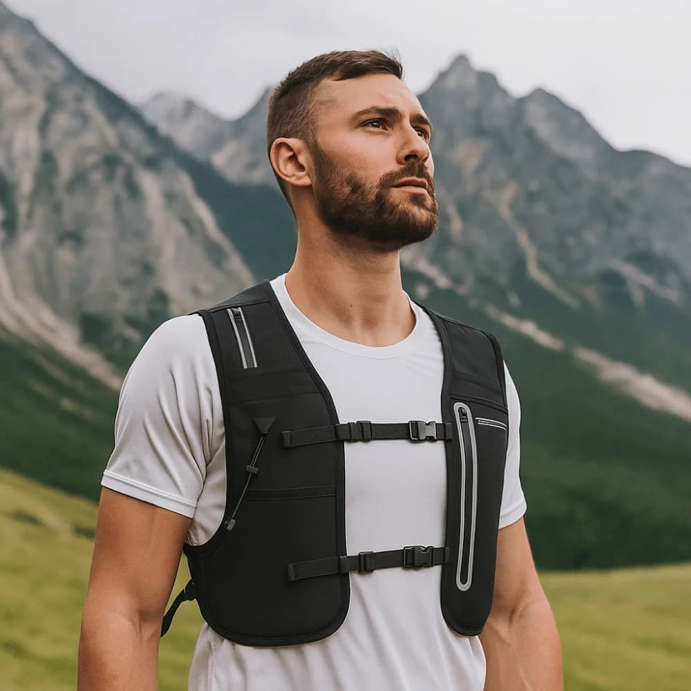 Gilet da corsa riflettente riflettente Confezione da 4 litri 500 ml Bottiglia d'acqua Gilet per idratazione da corsa Traspirante impermeabile