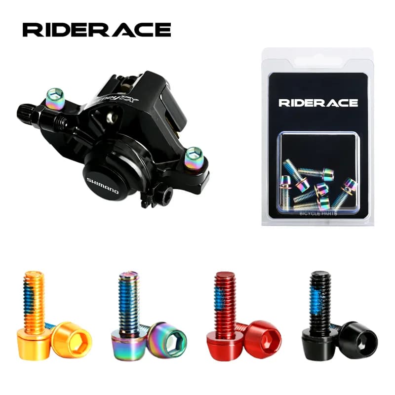 6 pezzi pinza freno a disco per bicicletta bullone morsetto viti fisse M6 * 18MM acciaio inossidabile colorato placcato titanio per mountain bike MTB
