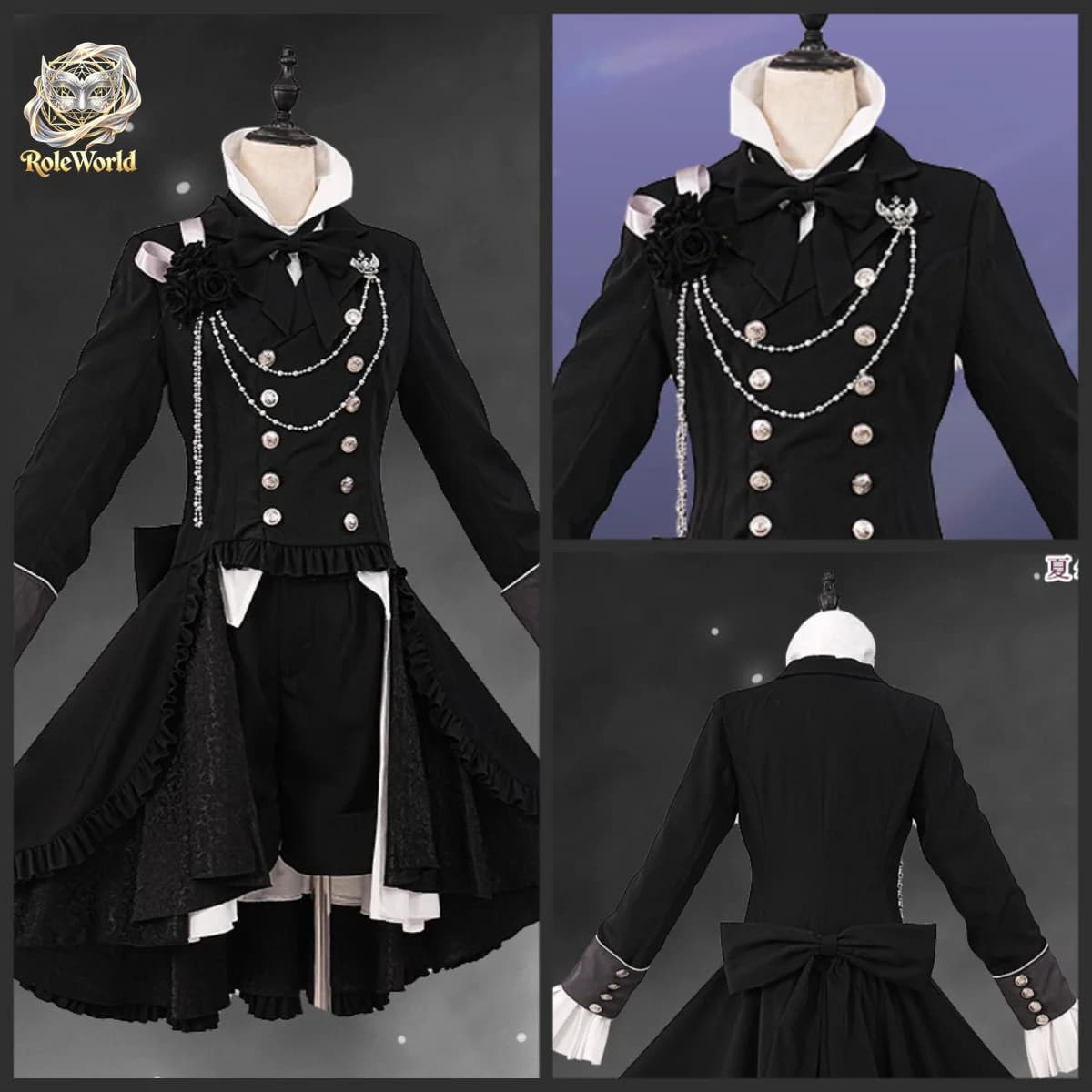 Black Butler Ciel Phantomhive Black Door Cosplay Costume Anime Full Outfit For Comic Con Halloween Portrait Shooting Theme Party