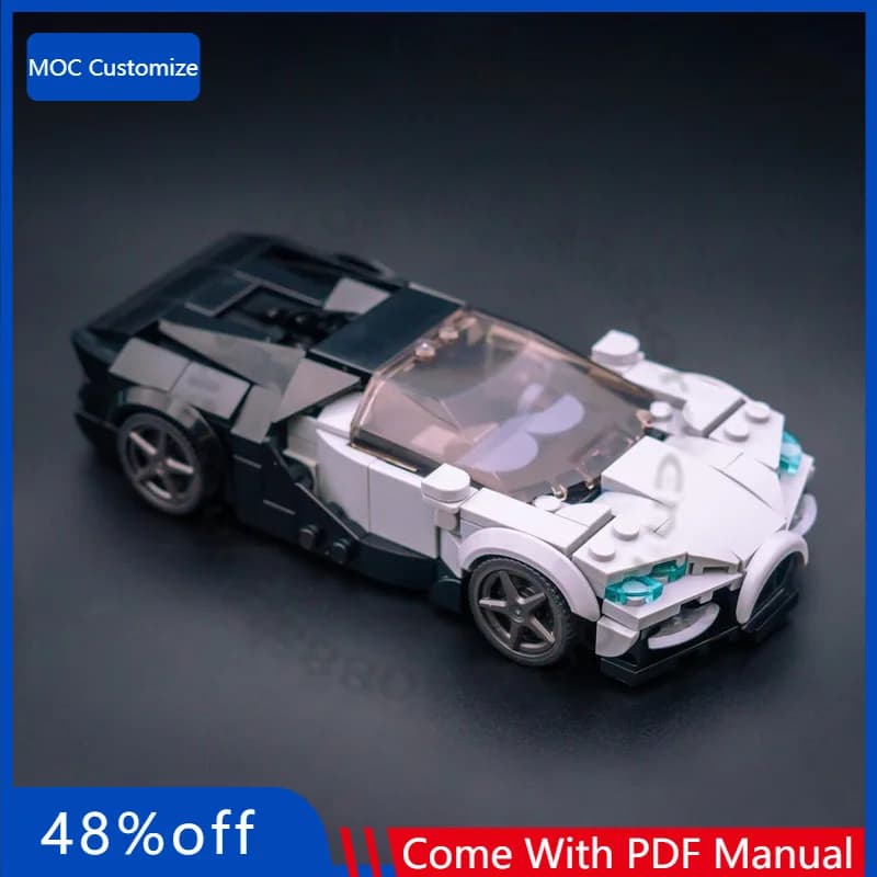 350 PCS Speed Hypercar Tourbillon MOC Customize Modular Building Block Model Popular Creative Design DIY Boys Holiday Toy Gifts