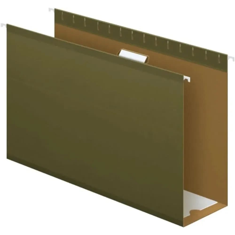 Cartelle portadocumenti sospese rinforzate con capacità extra, formato legale da 4 pollici, taglio verde 1/5, 25 per scatola