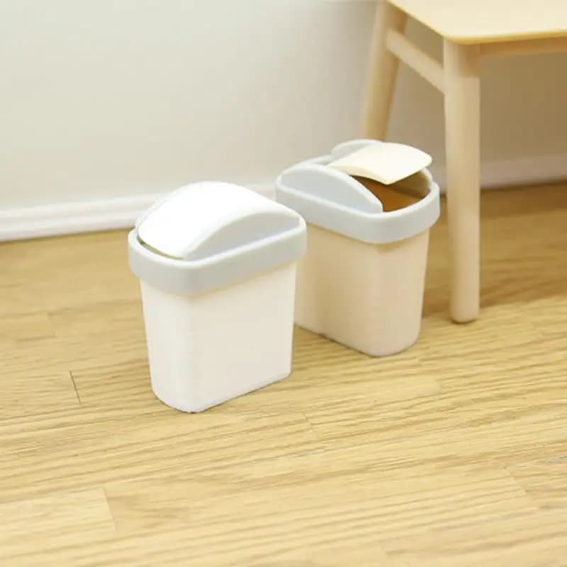 Nuovo Mini Cestino per Rifiuti con Coperchio Ribaltabile, Modellino in Miniatura, Accessorio per Casa delle Bambole, Simulazione Mini Bidone della Spazzatura