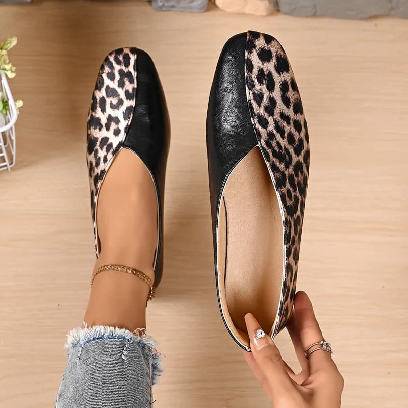 Nuove Ballerine Leopardate con Punta Quadrata 2026 da Donna, Scarpe Basse Slip-on da Donna, Mocassini con Tacco Basso, Scarpe Basse Comode