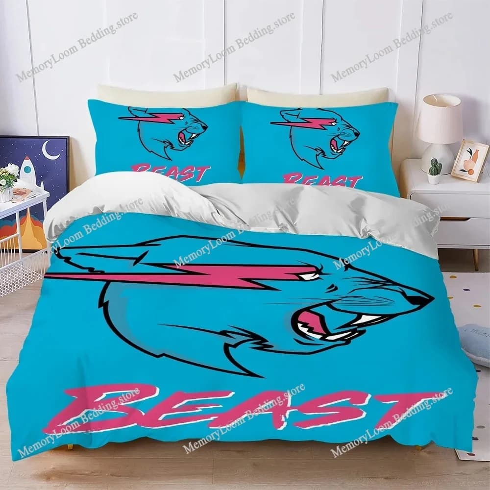 Video Blogger Duvet Cover Set Home Style Bedding Soft Laundry Cotton Bed M-MrBeast-s Four Seasons Student Dormitory Home Textile