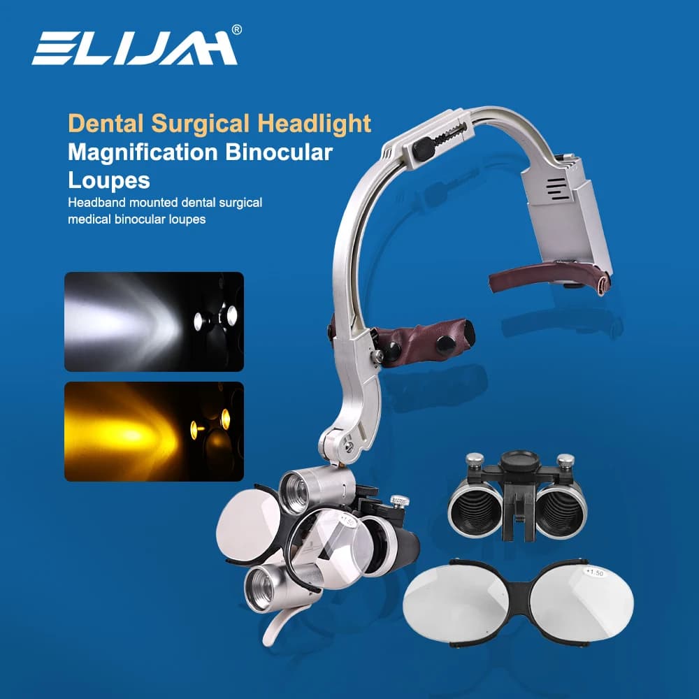 Lampada frontale a LED dentale per ingrandimento Lenti binoculari Denspay 5W Luce 2.5X 3.5X Dentisit Faro chirurgico Strumenti da laboratorio