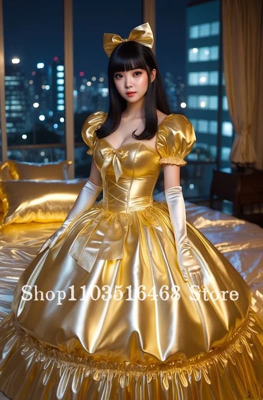 Custom Gold Gothic Evening Gown Laser Cut Shimmering Fabric Corset Ball Gown Sweetheart Neckline Special Occasion Evening Dress