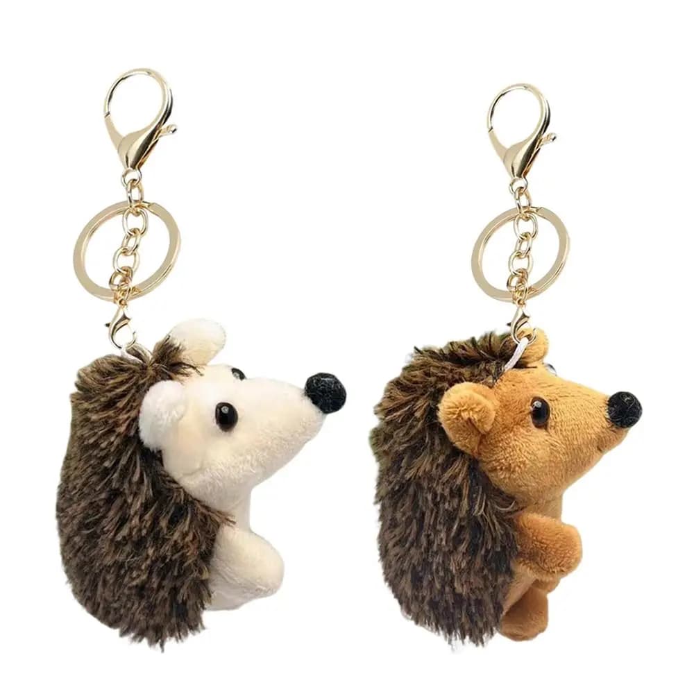 Portachiavi riccio farcito morbido Portachiavi in peluche da 10 cm Ciondolo in peluche Piccolo ciondolo Design adorabile Mini riccio Peluche Compagno di giochi per ragazze