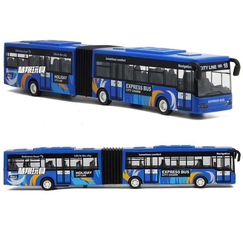 Diecast Alloy City Bus Pull Back Toy Car Inertia Drive Vehicle Model Educational Gift Toy