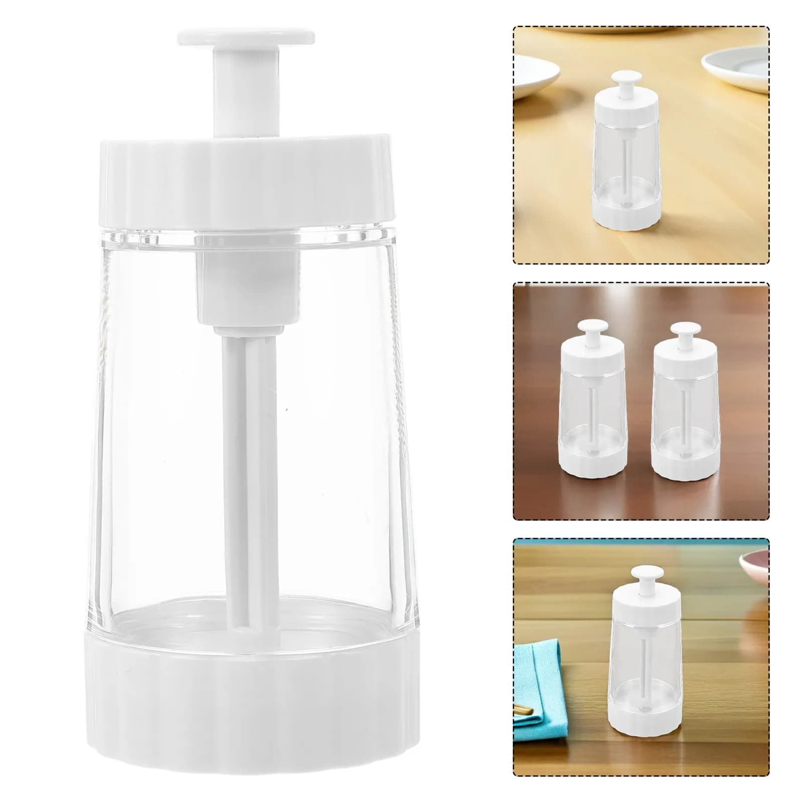 Set di 2 Dispenser per Sale e Pepe con Dosatore Preciso, Contenitori Trasparenti per Spezie da Cucina