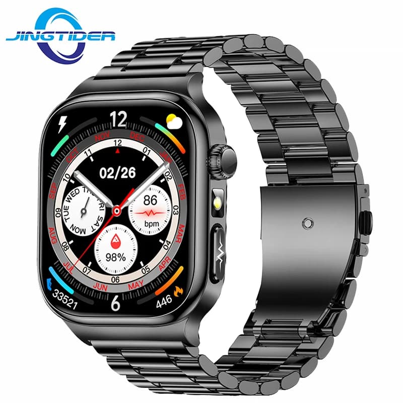 TK18 Bluetooth Smart Watch 2.04 "AMOLED HD ECG Screen Body Temperature Fitness Tracker IP68 Waterproof Smartwatch for Men