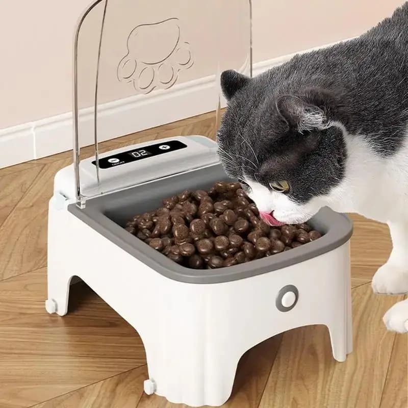 Alimentatore intelligente per animali domestici Dispenser automatico per animali domestici Sensore cronometrato Alimentazione per gatti Cibo lento Alimentatore secco e umido Ciotola per cani e gatti