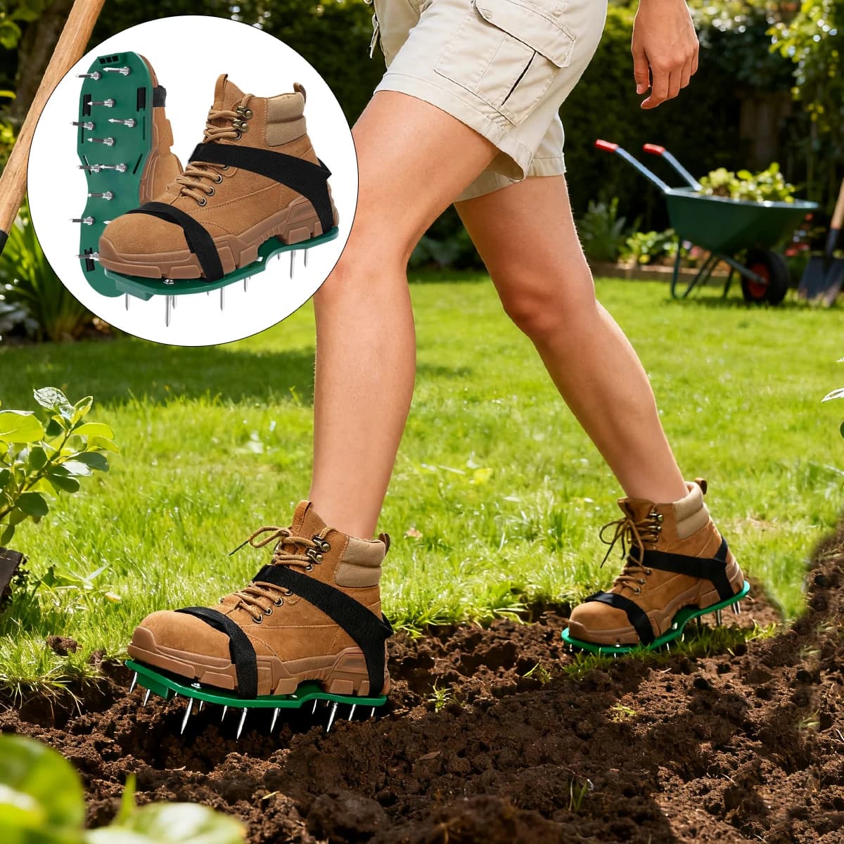 EDLawAeGGtor Shoes Adjustable Spiked Aerating Sandals Machine Gardening Tools Products Manual Ground Surcador Accessories Tool