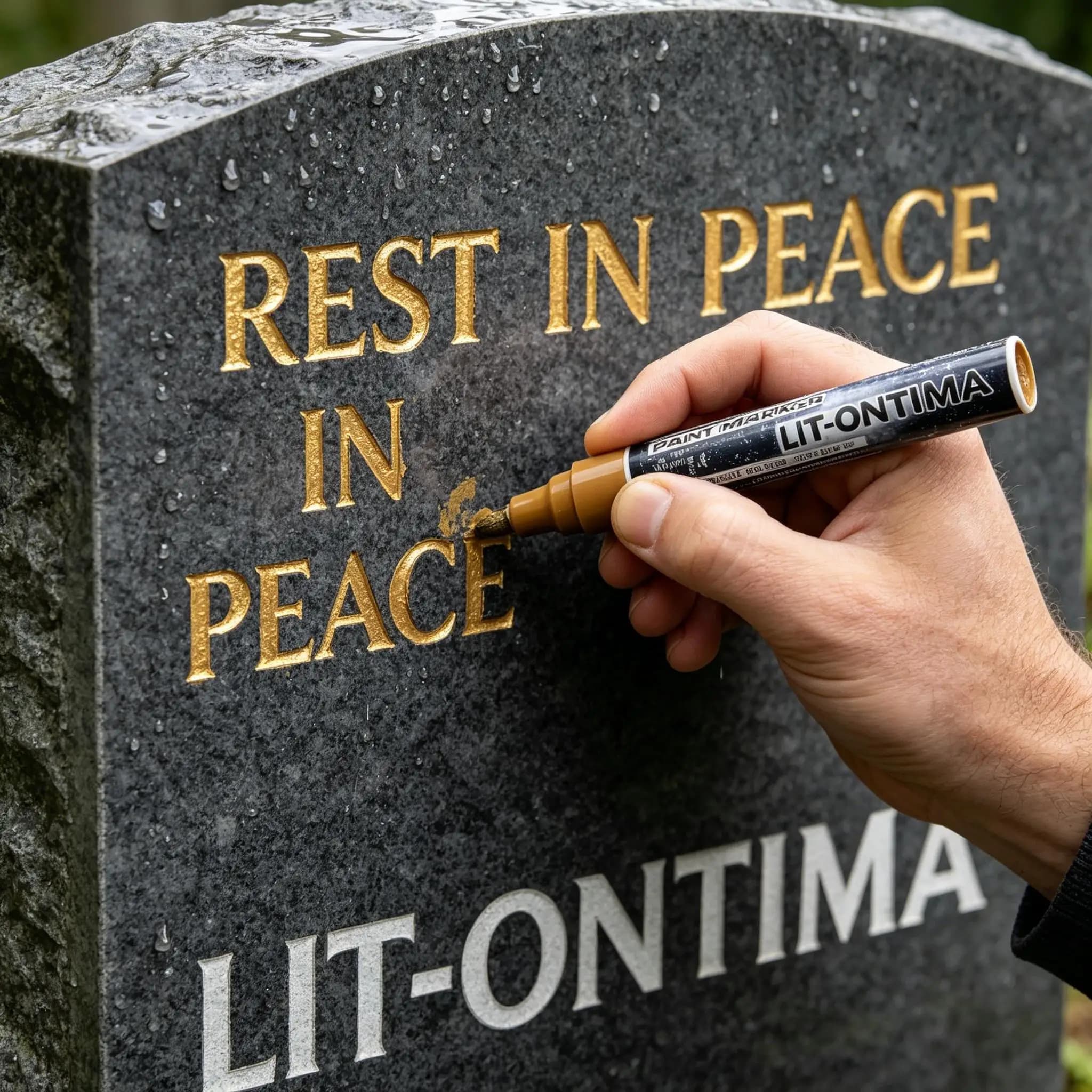 trendy Weathered Grave Stone Restoration Pen Waterproof Permanent Ink Marker for Faded Tombstone Epitaph Inscriptions BHL1005