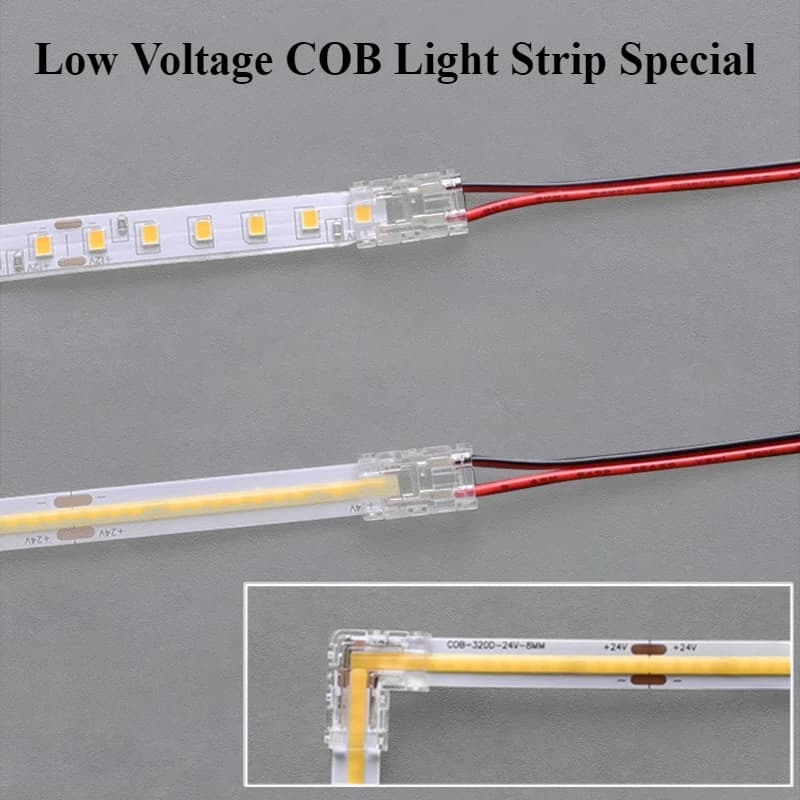 Connettore cavo LED COB 8 Collegamento da 10 mm Mini fibbia senza saldatura FCOB RGB CCT Strisce LED 3 4 pin Nessun connettore per aree scure