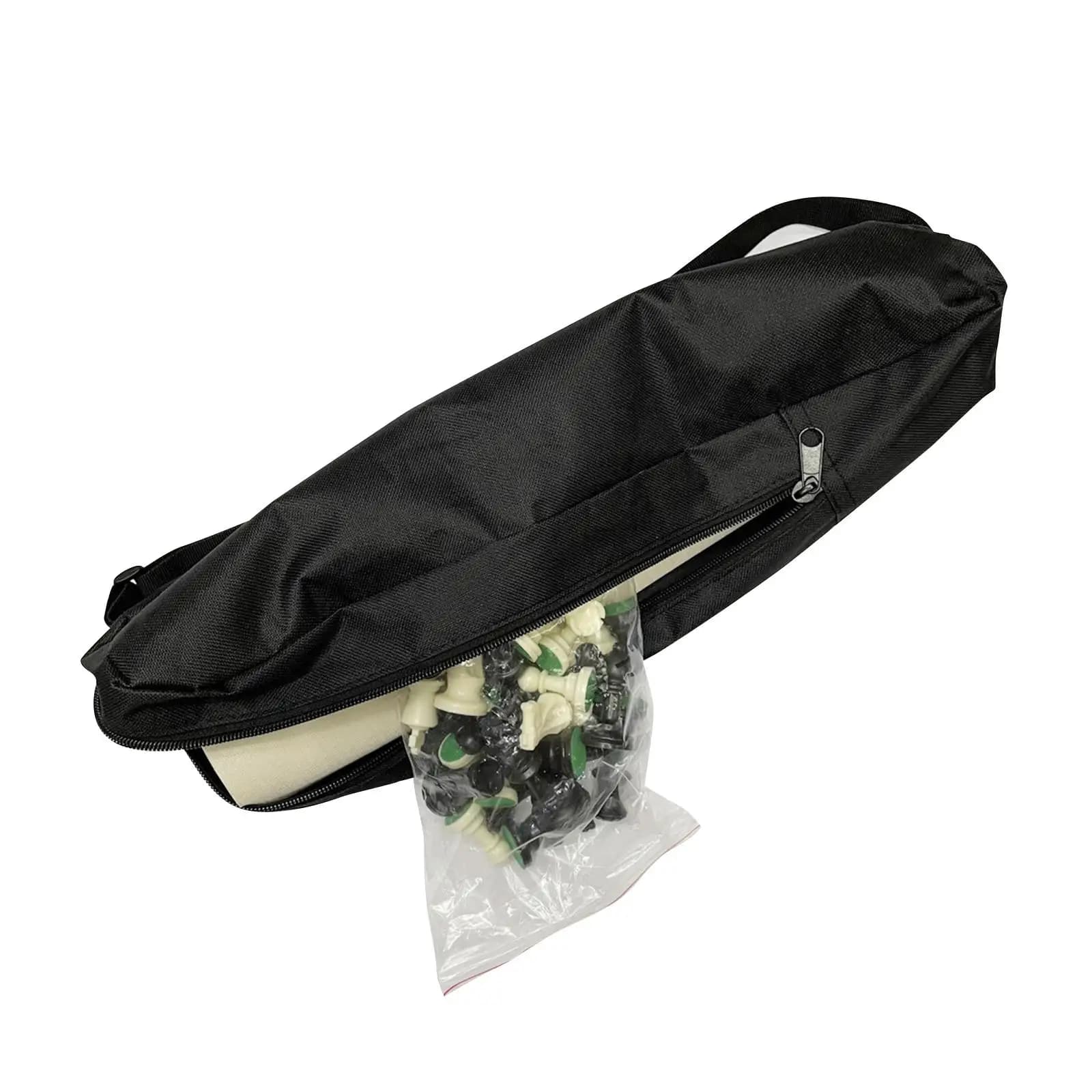 Travel Chess Set with Carry Bag Foldable Board and Resin Pieces for Outdoor Adventure Portable International Chess