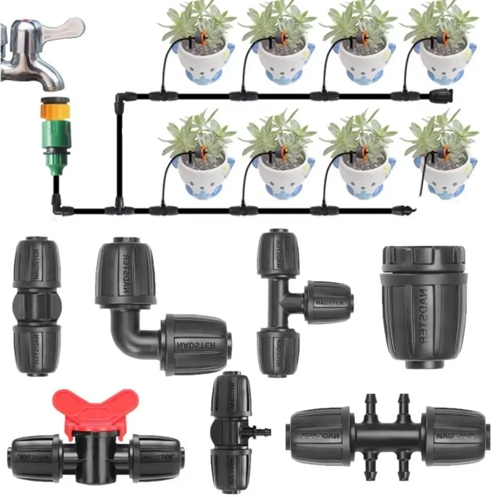 Connector 16mm PE Pipe Tee 4mm Hose 7mm Hose Lock Type Connector PE Material Lock Type Reducing Tee Watering System