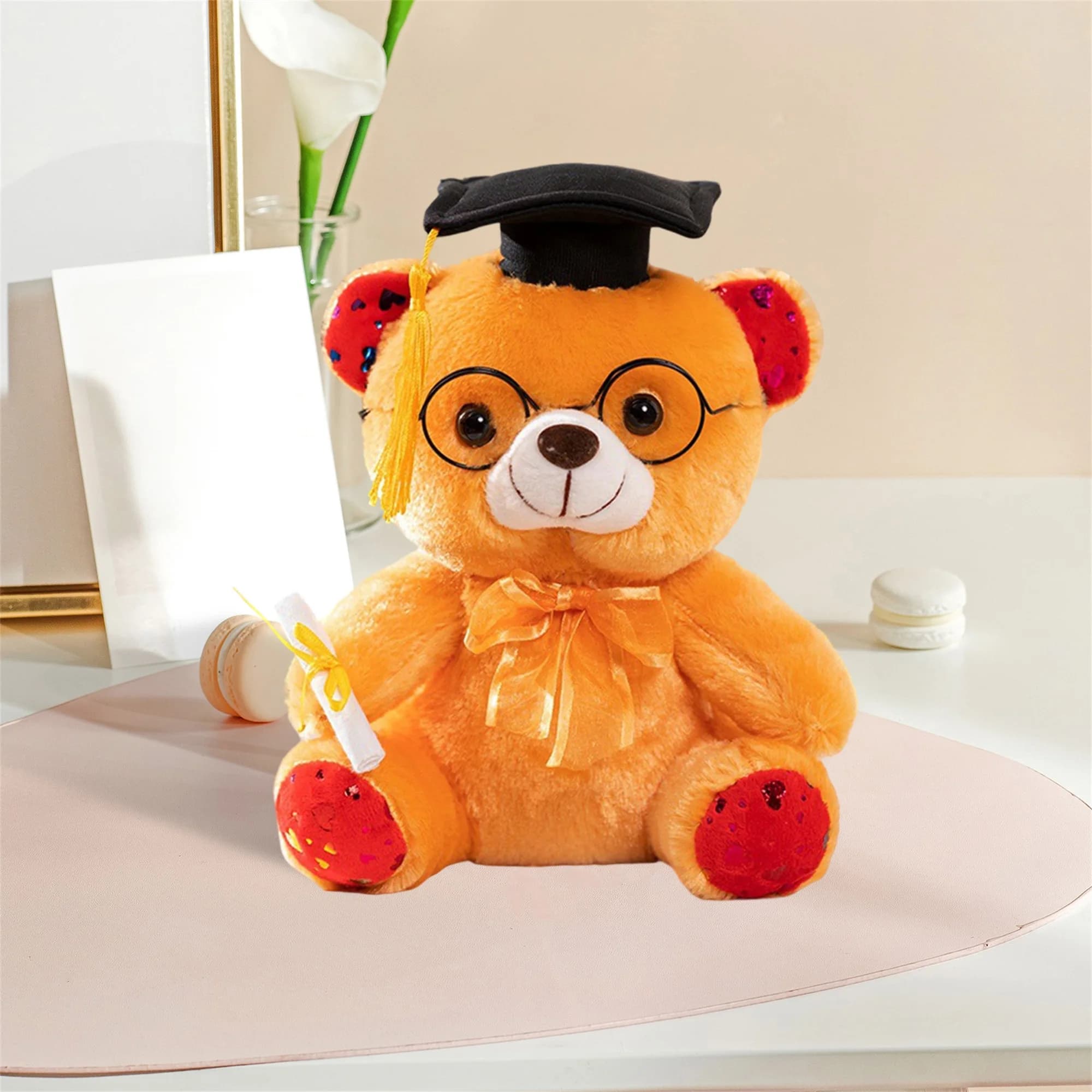 Adorabile peluche con orso di laurea - Bambola di peluche morbida e coccolosa per bambini e adulti - Regalo perfetto per ogni occasione