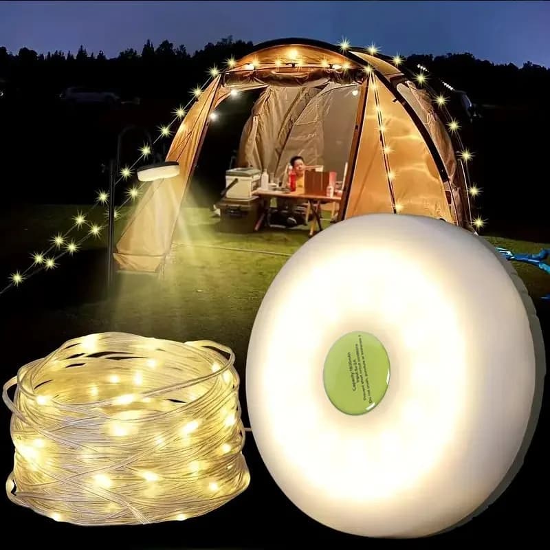 Stringa di luce da campeggio Luce calda Ricarica USB Luce da campeggio portatile esterna con 5 modalità Luce natalizia fata di Halloween durevole