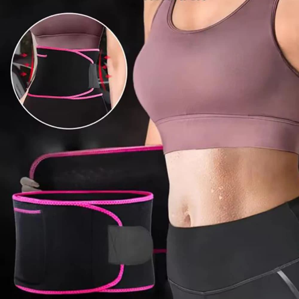 Fitness sweat belt with sports pockets for women running fat burning protective belt modeling for body in slimming plastic