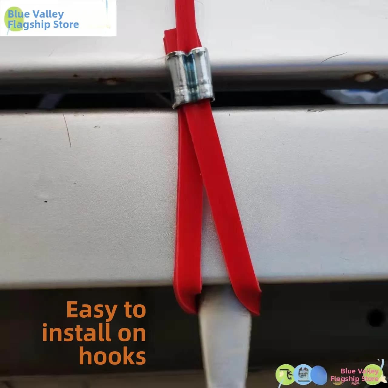 Door Rope Fixed Roof Balcony Hanging Clothesline Home Use Quilt Drying Cord Secure Buckle Yoga Mat Binding Belt/Fly Blue Valley
