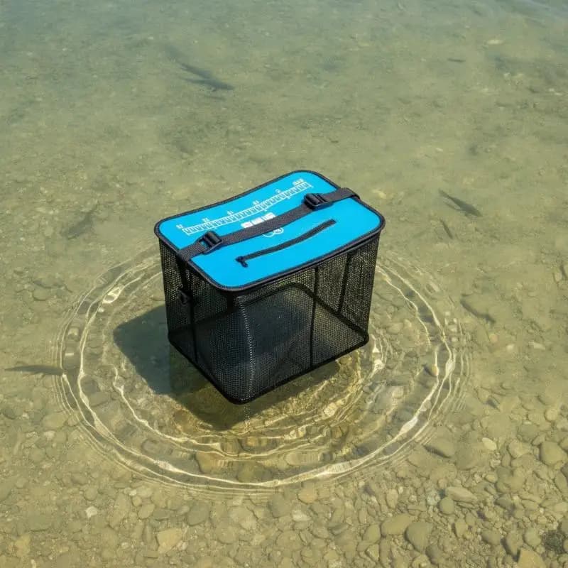 New Foldable Floating Fishing Net Basket Portable Heavy Duty Fish Storage Bucket for River Lake Fishing 1PC