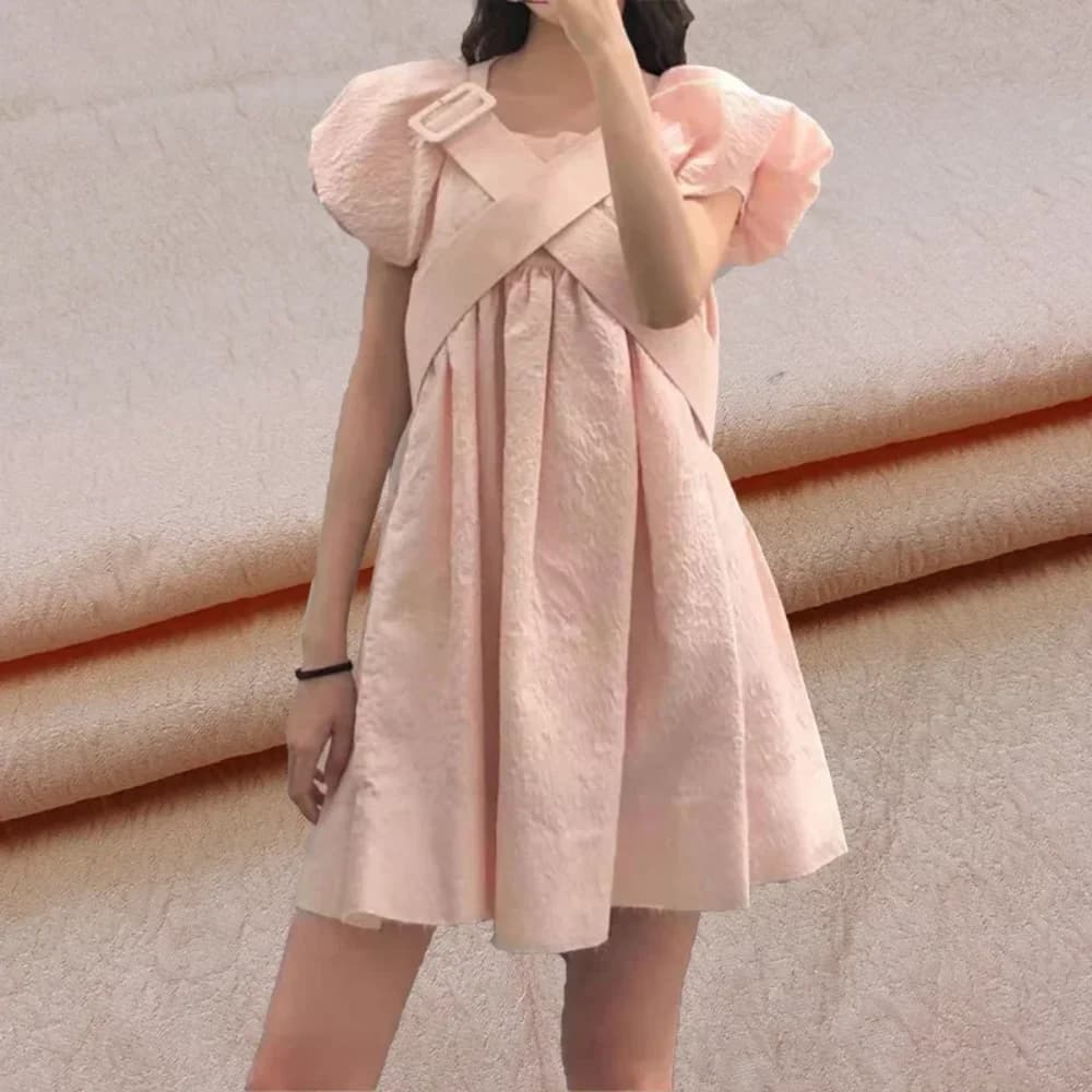 Jacquard Pleated Fabric Fashion Dark Pattern Bubble Dress Embossed Fashion Haute Couture Fashion Luxury Brand by the Yard