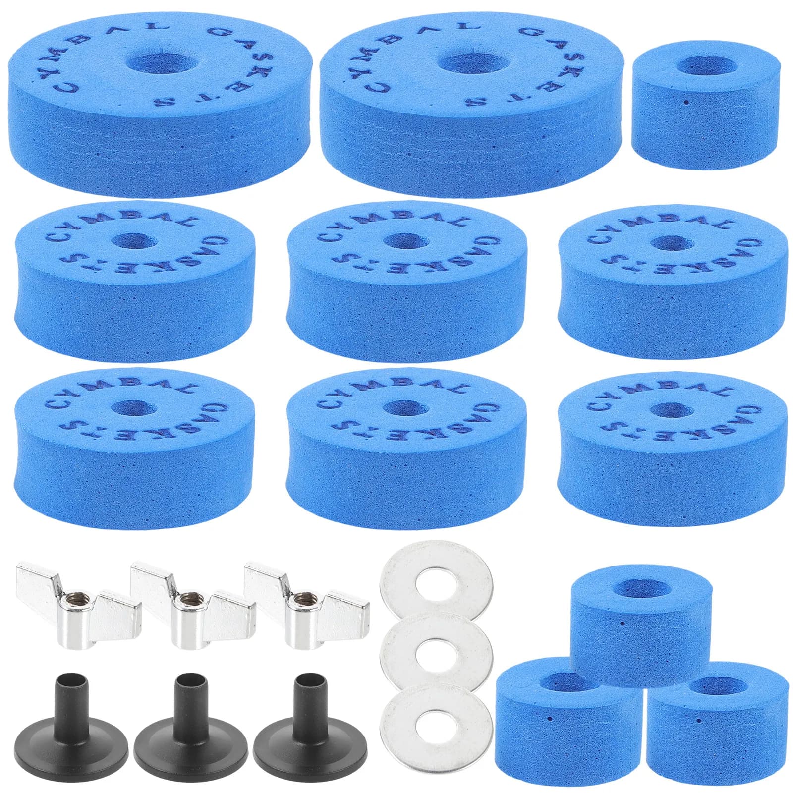 1Set Heavy Duty Drum Set Eva Foam Accessories Kit Cymbal Pad Clutch Tube Bracket Tube Nonslip Drum Kit Fittings for