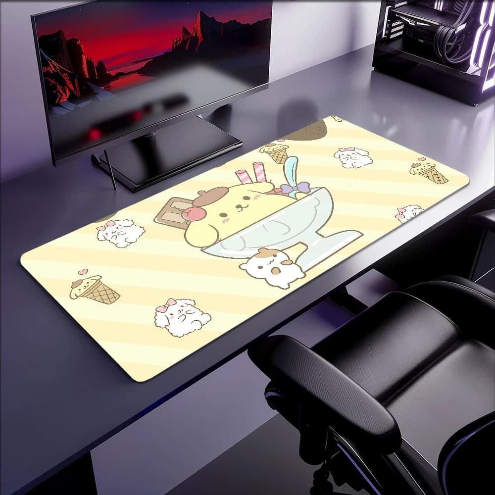 Tappetino per Mouse P-Pudding Antiscivolo con Bordo Rinforzato, Design Cane Carino, per Ufficio, Studenti, Gaming, Giallo, Spesso, Grande, per Scrivere e Scrignare