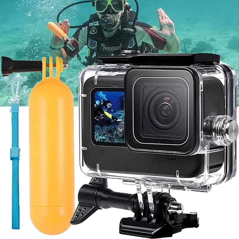 Custodia impermeabile e impugnatura galleggiante per GoPro Hero 12 11 10 9 supporta 40M/131FT immersioni subacquee Snorkeling immersioni profonde
